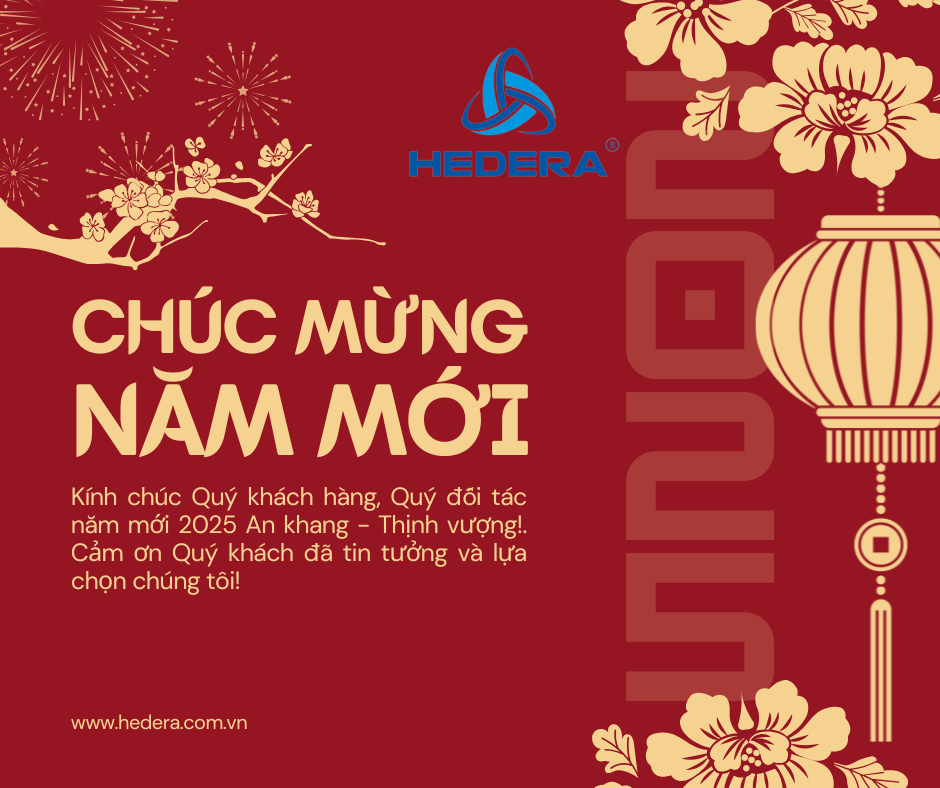 chúc mừng năm mới 2025 Phụ kiện cửa kính HEDERA